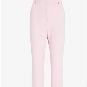 High rise cropped pants in pastel pink